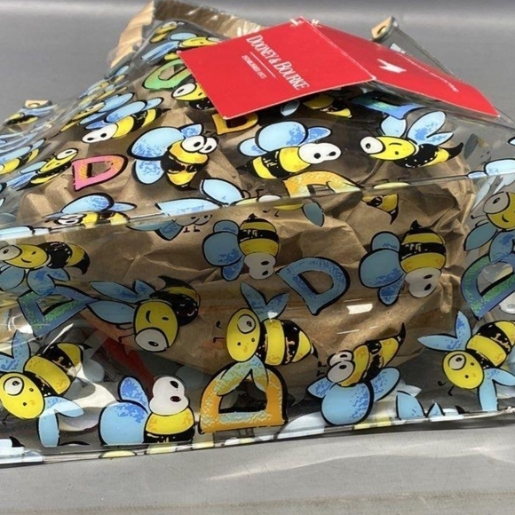 Dooney & Bourke Bee Print Tote - Tan and Blue - Picture 3 of 5